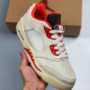 Air Jordan 5 Low CNY Sail Chile Red-Opti Yellow-Pearl White For Sale