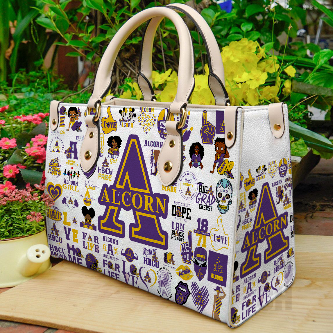 Alcorn State Women Leather Hand Bag