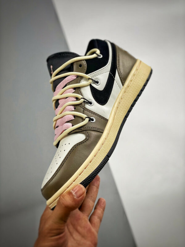 Custom Air Jordan 1 Low White Brown Black For Sale