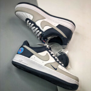 Custom Nike Air Force 1 Low Paris White Grey Navy For Sale