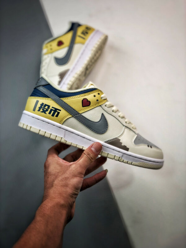 Custom Nike Dunk Low White Yellow Blue For Sale