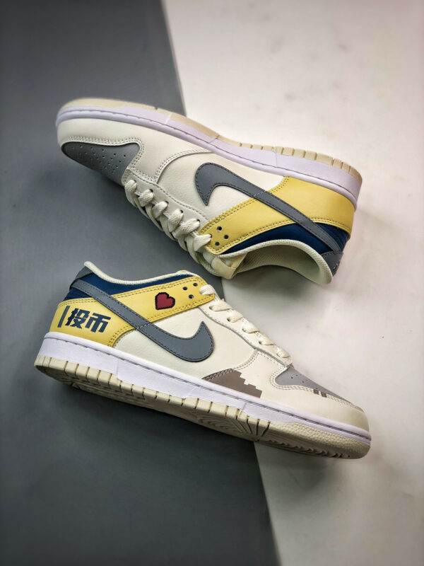 Custom Nike Dunk Low White Yellow Blue For Sale