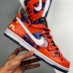 Futura x Off-White x Nike SB Dunk Low Orange Blue For Sale