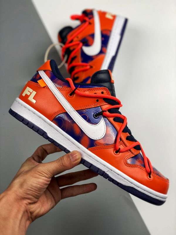 Futura x Off-White x Nike SB Dunk Low Orange Blue For Sale