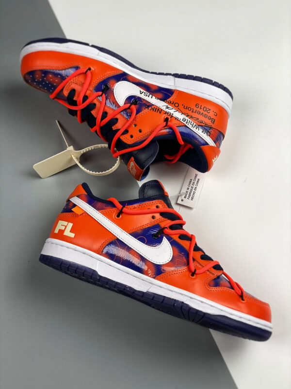 Futura x Off-White x Nike SB Dunk Low Orange Blue For Sale