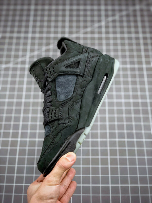 KAWS x Air Jordan 4 Black Black-Clear Glow For Sale