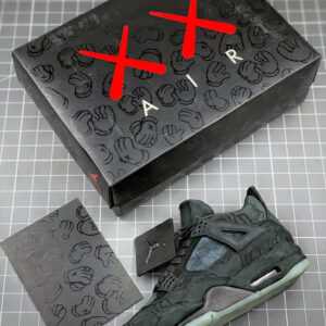 KAWS x Air Jordan 4 Black Black-Clear Glow For Sale