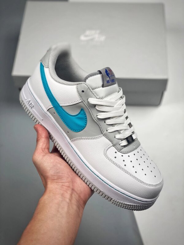 NBA x Nike Air Force 1 Low Fiesta White Grey Fog-Sundial-Blue For Sale