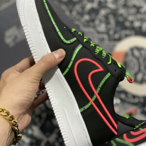 Nike Air Force 1 Worldwide Black Flash Crimson-Green For Sale