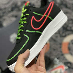 Nike Air Force 1 Worldwide Black Flash Crimson-Green For Sale