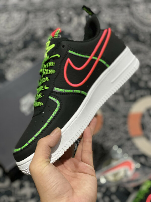 Nike Air Force 1 Worldwide Black Flash Crimson-Green For Sale