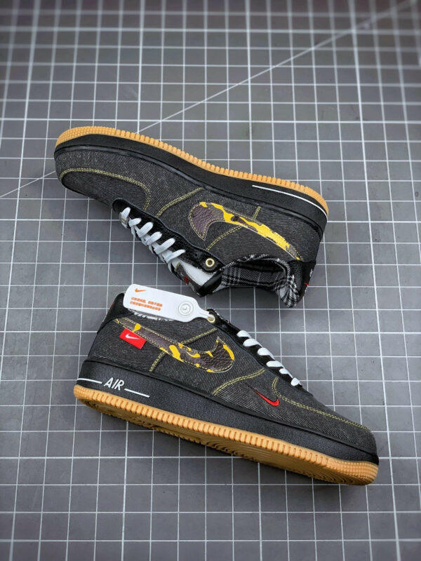 Nike Air Force 1 Camo Denim Black Multi-Color-White For Sale