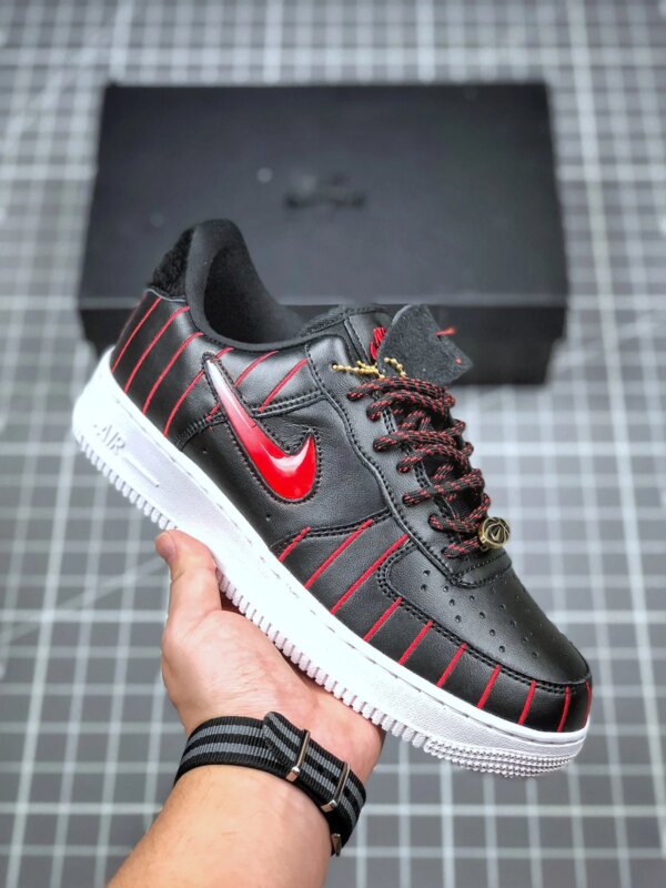 Nike Air Force 1 Jewel Chicago Black University Red-Black-White For Sale