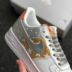 Nike Air Force 1 Low Stars White Metallic Silver-Tan For Sale