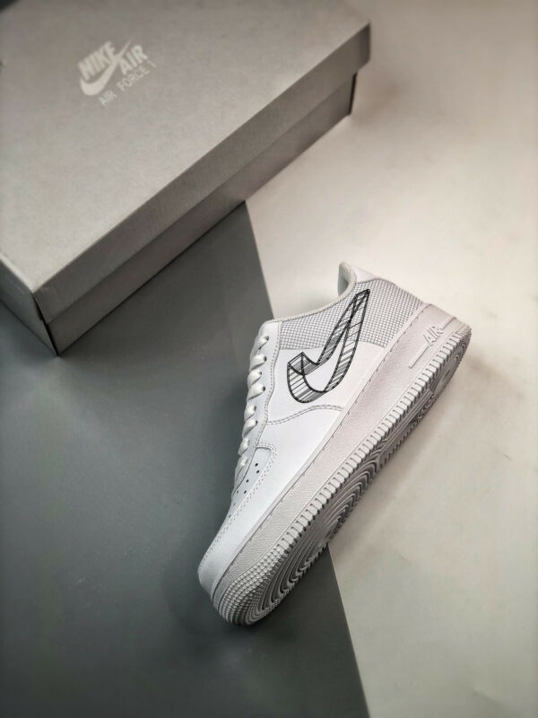 Nike Air Force 1 Low 3D Swoosh White Black DR0149-100 For Sale