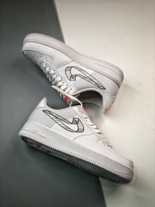 Nike Air Force 1 Low 3D Swoosh White Black DR0149-100 For Sale