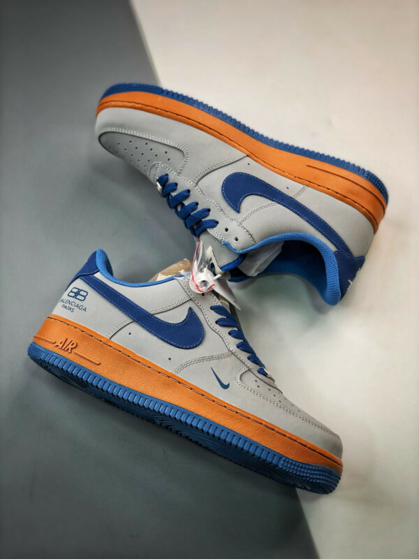 Nike Air Force 1 Low Grey Blue Orange For Sale