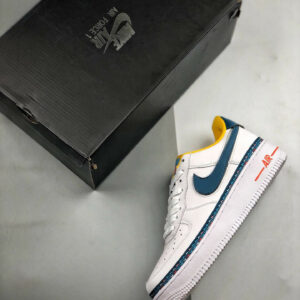 Nike Air Force 1 Low Swoosh Chain White Blue Orange For Sale
