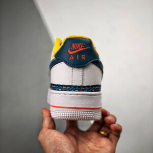 Nike Air Force 1 Low Swoosh Chain White Blue Orange For Sale