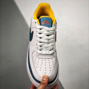 Nike Air Force 1 Low Swoosh Chain White Blue Orange For Sale