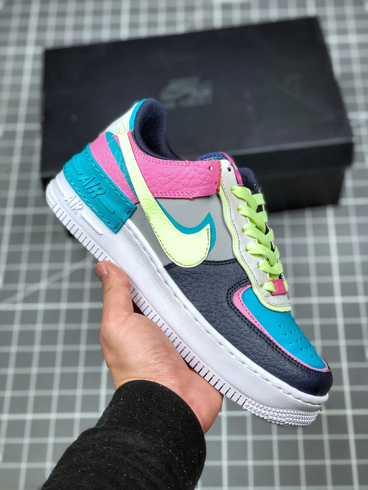 Nike Air Force 1 Shadow Aqua Pink-Volt-Black CK3172-001 For Sale