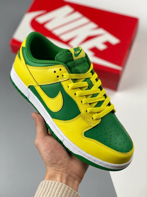 Nike Dunk Low Reverse Brazil Apple Green Yellow Strike-White For Sale