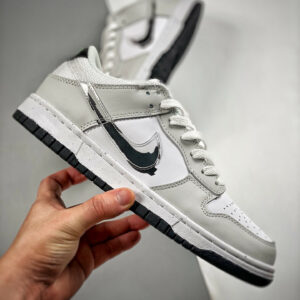 Nike Dunk Low Glitch Swoosh White Grey DV3033-001 For Sale