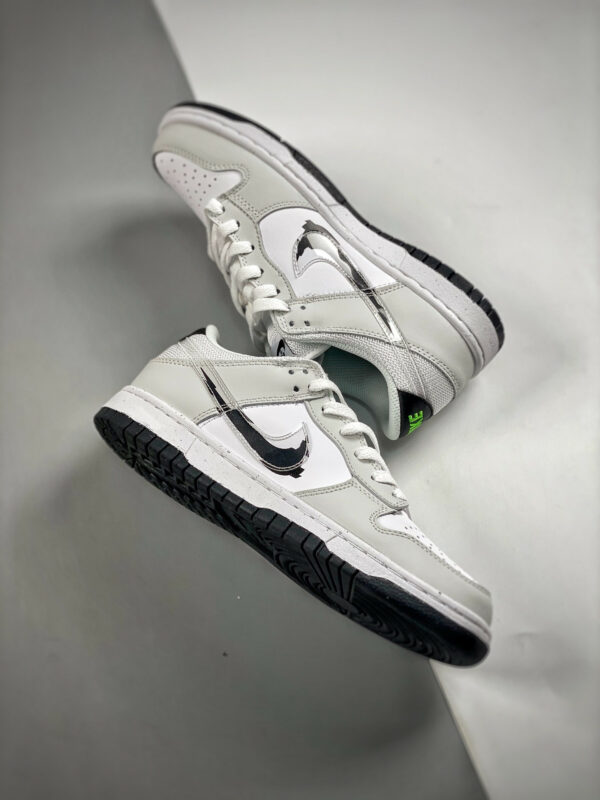 Nike Dunk Low Glitch Swoosh White Grey DV3033-001 For Sale