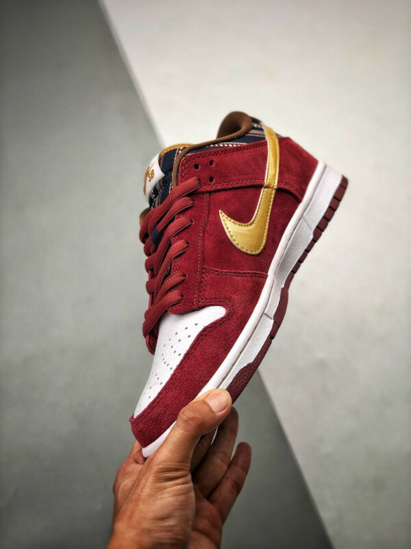 Nike SB Dunk Low Anchorman Team Red Metallic Gold For Sale