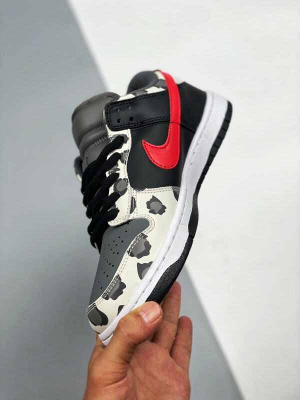 Nike SB Dunk Low Camo Black Grey Red White For Sale