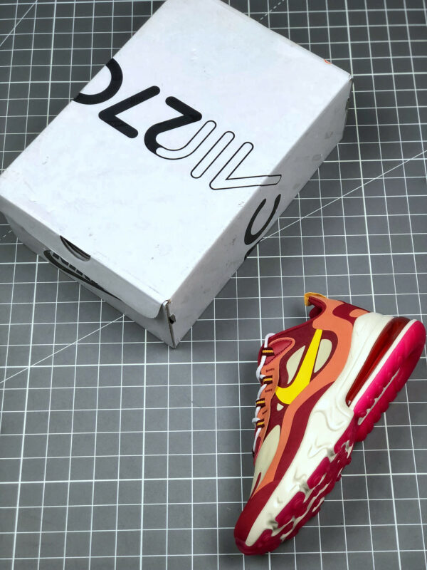 Nike WMNS Air Max 270 React Wine RedGold-White For Sale