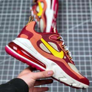 Nike WMNS Air Max 270 React Wine RedGold-White For Sale