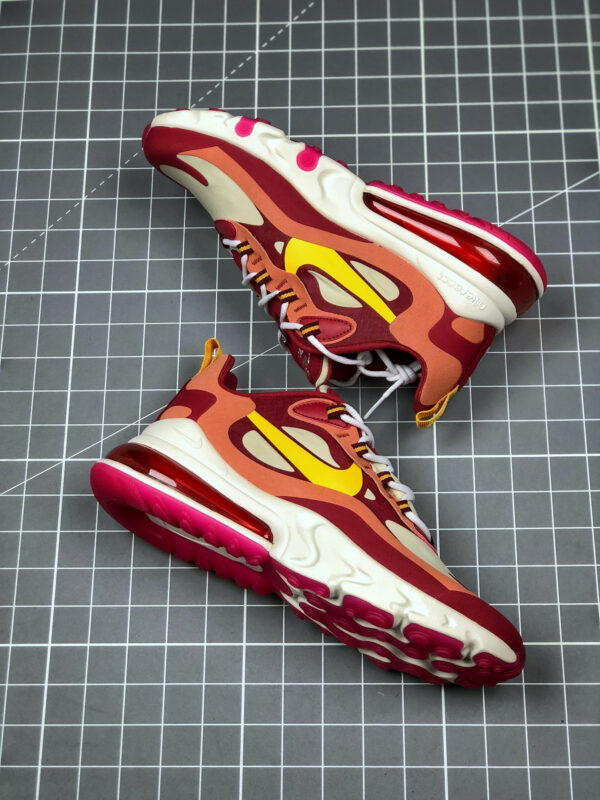 Nike WMNS Air Max 270 React Wine RedGold-White For Sale