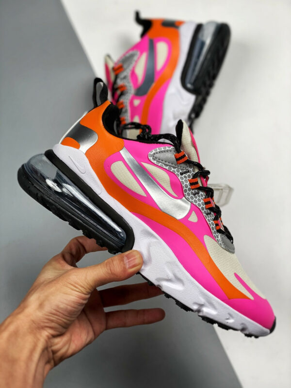 Nike Wmns Air Max 270 React Pink Orange Silver CT1834-100 For Sale