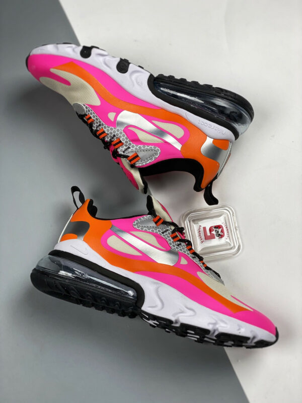 Nike Wmns Air Max 270 React Pink Orange Silver CT1834-100 For Sale