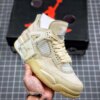 Off-White x Air Jordan 4 SP Sail Muslin-White-Black For Sale