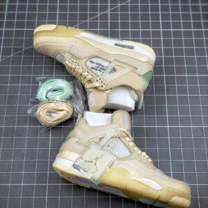 Off-White x Air Jordan 4 SP Sail Muslin-White-Black For Sale