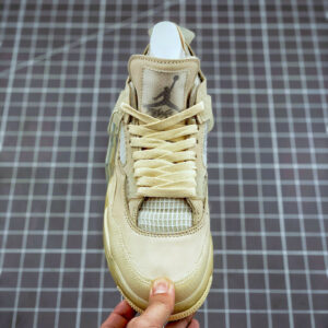 Off-White x Air Jordan 4 SP Sail Muslin-White-Black For Sale