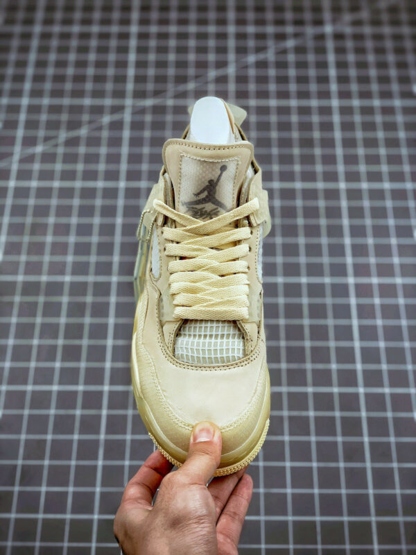 Off-White x Air Jordan 4 SP Sail Muslin-White-Black For Sale