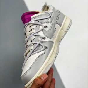 Off-White x Nike Dunk Low 03 of 50 Sail Grey Purple For Sale