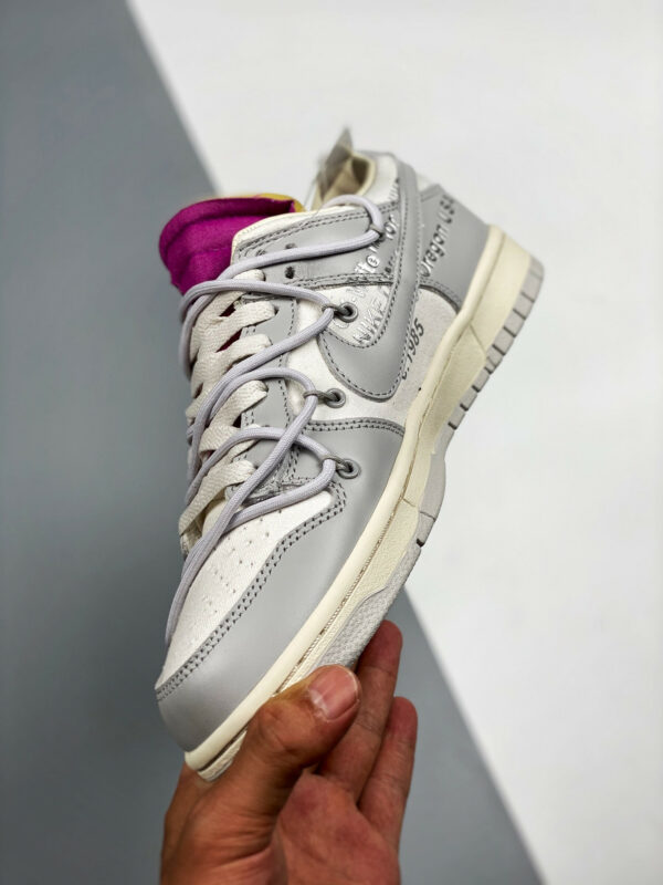 Off-White x Nike Dunk Low 03 of 50 Sail Grey Purple For Sale