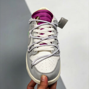 Off-White x Nike Dunk Low 03 of 50 Sail Grey Purple For Sale