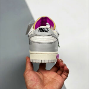 Off-White x Nike Dunk Low 03 of 50 Sail Grey Purple For Sale