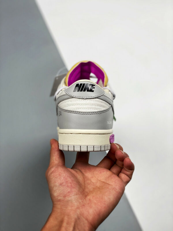 Off-White x Nike Dunk Low 03 of 50 Sail Grey Purple For Sale