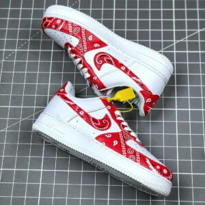 PEACEMINUSONE x Nike Air Force 1 Custom White Red For Sale