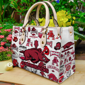 Arkansas Razorbacks lover Women Leather Hand Bag