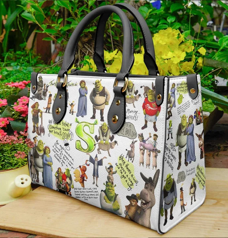 Shrek Black Women Leather Hand Bag