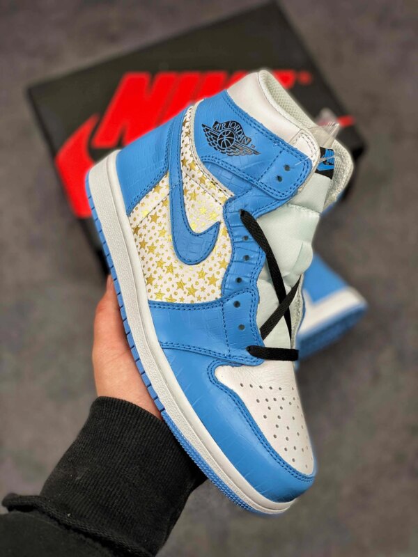 Supreme x Air Jordan 1 High Stars University Blue For Sale