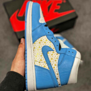 Supreme x Air Jordan 1 High Stars University Blue For Sale