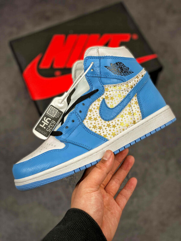 Supreme x Air Jordan 1 High Stars University Blue For Sale